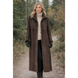 Centigrade Outerwear Brown Faux Suede Vintage Penny Lane Style  Coat